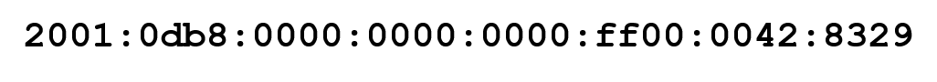 Figure 1 : Exemple d'adresse IPv6 notée en héxadécimal.