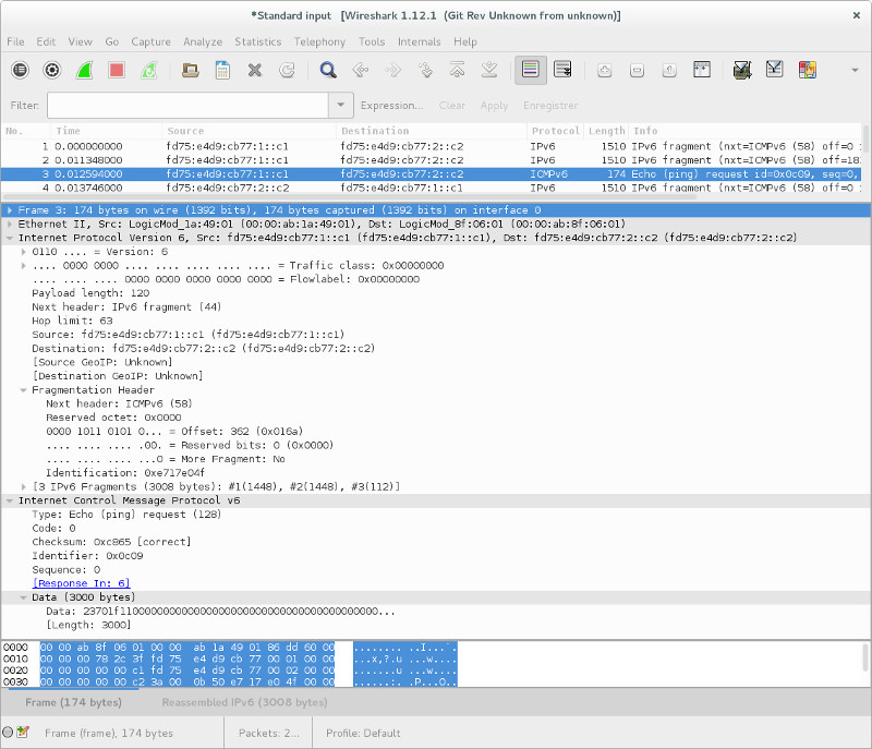 Figure 14 : interface de Wireshark.