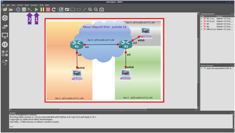 Figure 11 : interface GNS3.